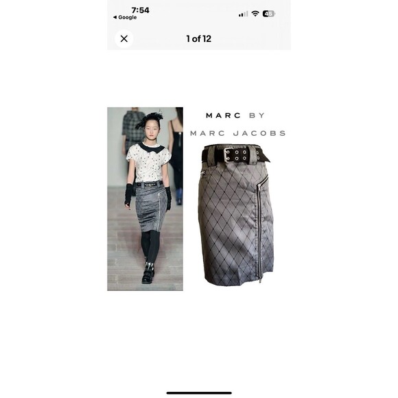 Vintage Marc Jacobs 100% Silk Pencil Skirt with Zippers - Runway 2010 size 8 - Picture 2 of 9